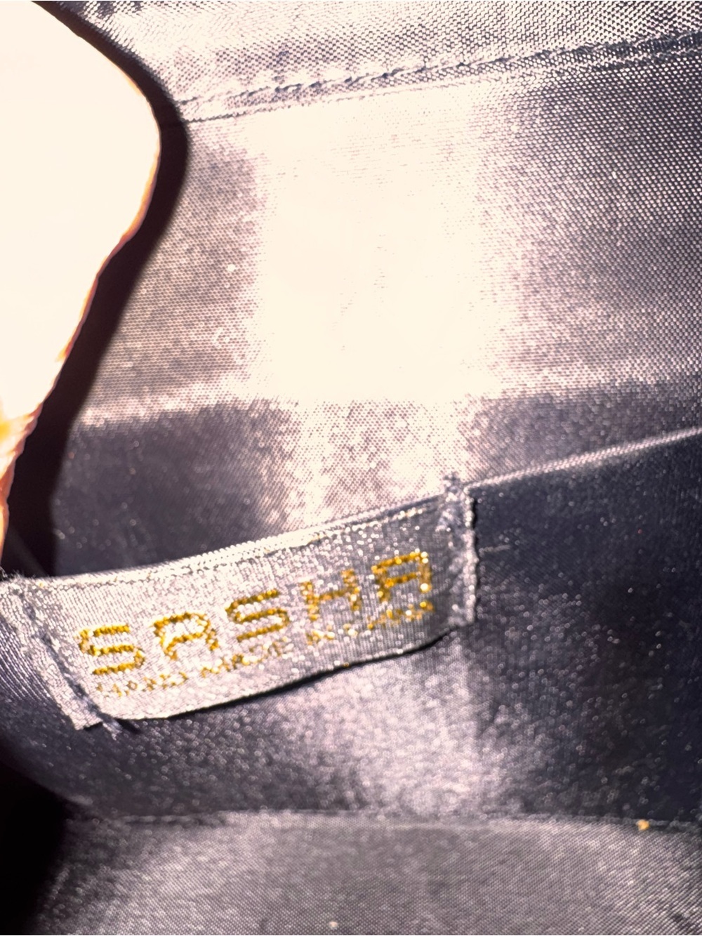 Sasha Satin Beaded Evening Bag Clutch or Shoulder Bag Convertible Black - Picture 8 of 10